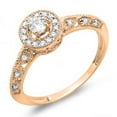 thumbnail image 1 of Dazzlingrock Collection 0.38 Carat (ctw) 14K Diamond Halo Style Vintage & Antique Milgrain Engagement Ring, Rose Gold, Size 6, 1 of 1