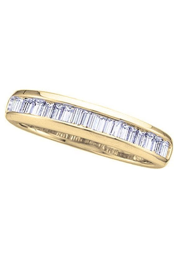 Collection 0.40 Carat (ctw) 10K Baguette Diamond Ladies Anniversary Wedding Stackable Band, Yellow Gold, Size 7