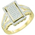 thumbnail image 1 of Dazzlingrock Collection 0.40 Carat (ctw) 10K Round Diamond Split Shank Micro Pave Bridal Engagement Ring, Yellow Gold, Size 7, 1 of 1