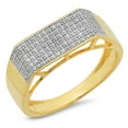thumbnail image 1 of Dazzlingrock Collection 0.40 Carat (ctw) 10K Round White Diamond Men's Hip Hop Micro Pave Wedding Band, Yellow Gold, Size 12, 1 of 4