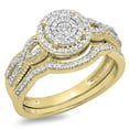 thumbnail image 1 of Dazzlingrock Collection 0.40 Carat (ctw) 10K Round White Diamond Micro Pave Swirl Engagement Ring Set, Yellow Gold, Size 9, 1 of 4