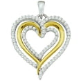 thumbnail image 1 of Dazzlingrock Collection 0.40 Carat (ctw) 10K White Diamond Ladies Two Tone Heart Pendant, White Gold, 1 of 1