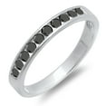 thumbnail image 1 of Dazzlingrock Collection 0.40 Carat (ctw) 10k Round Black Diamond Anniversary Wedding Stackable Ring Band, White Gold, Size 9, 1 of 1