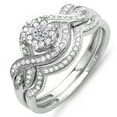 thumbnail image 1 of Dazzlingrock Collection 0.40 Carat (ctw) 10k Round Diamond Ladies Bridal Ring Engagement Matching Band Set, White Gold, Size 9, 1 of 5