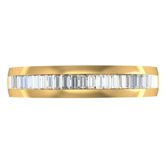 Dazzlingrock Collection 0.40 Carat (ctw) 14K Baguette Diamond Ladies Stackable Anniversary Wedding Band, Yellow Gold, Size 5