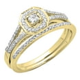 thumbnail image 1 of Dazzlingrock Collection 0.40 Carat (ctw) 14K Princess & Round Diamond Halo Bridal Engagement Ring Set, Yellow Gold, Size 5, 1 of 6