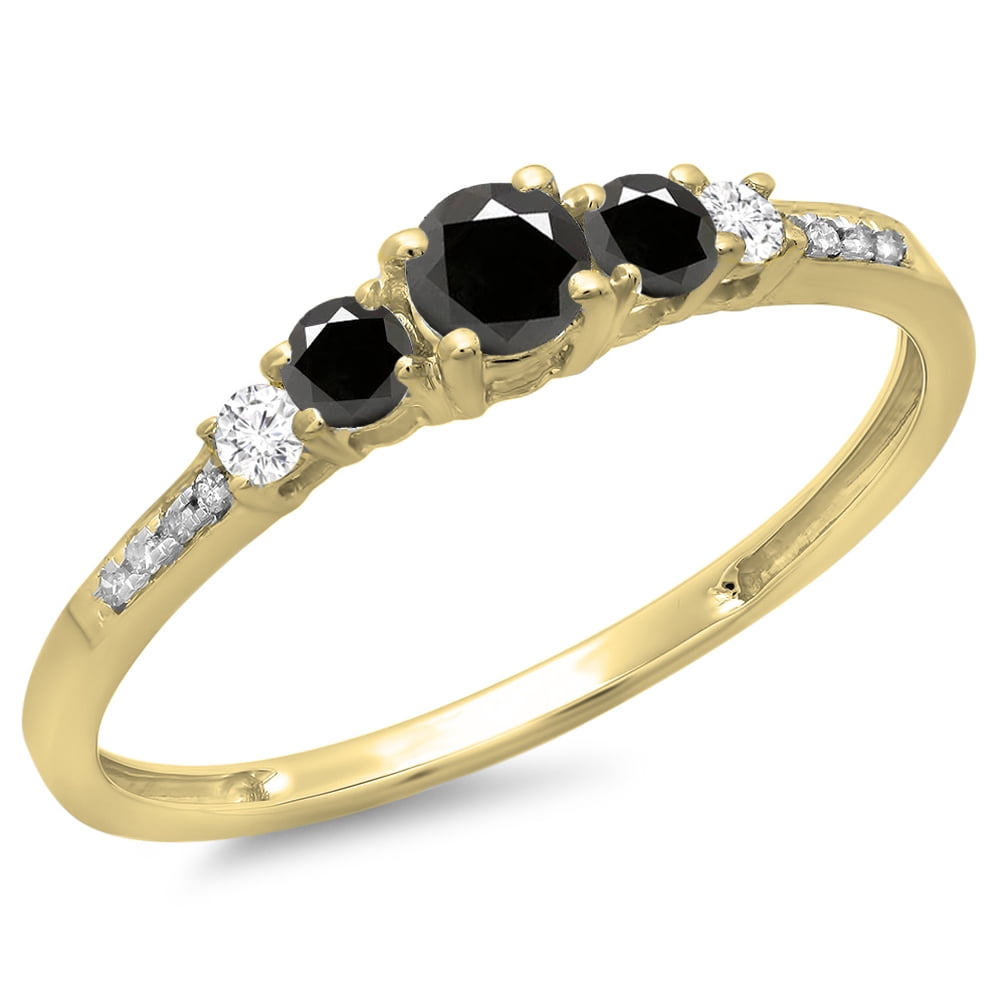 Dazzlingrock Collection 0.50 Cttw Round Black Diamond Cross Pendant Necklace for Men in 14K