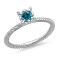 thumbnail image 1 of Dazzlingrock Collection 0.40 Carat (ctw) 14K Round Cut Blue Diamond Ladies Bridal Solitaire Ring, White Gold, Size 9, 1 of 1