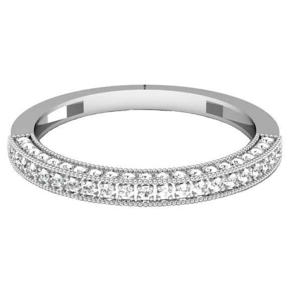 Dazzlingrock Collection 0.40 Carat (ctw) 14K Round Diamond Ladies Anniversary Wedding Band Enhancer Guard Ring, White Gold, Size 4.5