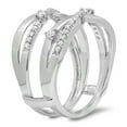 thumbnail image 1 of Dazzlingrock Collection 0.40 Carat (ctw) 14K Round Diamond Wedding Band Swirl Enhancer Guard Double Ring, White Gold, Size 4.5, 1 of 3
