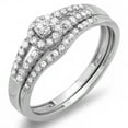 thumbnail image 1 of Dazzlingrock Collection 0.40 Carat (ctw) 18k Round Diamond Ladies Split Shank Halo Style Bridal Ring Engagement Matching Wedding Band Set, White Gold, Size 5.5, 1 of 5