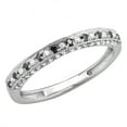 thumbnail image 1 of Dazzlingrock Collection 0.40 Carat (ctw) Alternating Round Black and White Diamond Wedding Band for Women in 10K White Gold, Size 7, 1 of 6