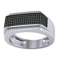 thumbnail image 1 of Dazzlingrock Collection 0.40 Carat (ctw) Sterling Silver Round Black & White Diamond Men's Flashy Hip Hop Pinky Ring, Size 9.5, 1 of 4