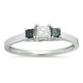 thumbnail image 1 of Dazzlingrock Collection 0.45 Carat (ctw) 10K Princess Diamond Ladies 3 Stone Engagement Ring 1/2 CT, White Gold, Size 5, 1 of 2