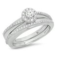 thumbnail image 1 of Dazzlingrock Collection 0.45 Carat (ctw) 10K Round Diamond Bridal Halo Style Engagement Ring Set 1/2 CT, White Gold, Size 8.5, 1 of 1