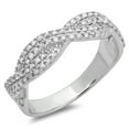 thumbnail image 1 of Dazzlingrock Collection 0.45 Carat (ctw) 10K Round Diamond Bridal Stackable Swirl Anniversary Band 1/2 CT, White Gold, Size 5.5, 1 of 1