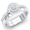 thumbnail image 1 of Dazzlingrock Collection 0.45 Carat (ctw) 10K White Diamond Ladies Bridal Halo Engagement Ring Set 1/2 CT, White Gold, Size 5, 1 of 4