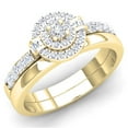thumbnail image 1 of Dazzlingrock Collection 0.45 Carat (ctw) 10K White Diamond Ladies Bridal Halo Engagement Ring Set 1/2 CT, Yellow Gold, Size 9, 1 of 4