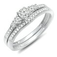 thumbnail image 1 of Dazzlingrock Collection 0.45 Carat (ctw) 10k Round Diamond Ladies 5 Stone Bridal Engagement Ring Matching Band Set, Rose Gold, Size 5.5, 1 of 5