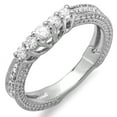 thumbnail image 1 of Dazzlingrock Collection 0.45 Carat (ctw) 10k Round Diamond Ladies Anniversary Wedding Guard Enhancer Band, White Gold, Size 8, 1 of 1