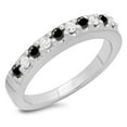 thumbnail image 1 of Dazzlingrock Collection 0.45 Carat (ctw) 14K Black & White Diamond Ladies Wedding Stackable Band 1/2 CT, White Gold, Size 4, 1 of 1