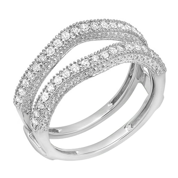 Dazzlingrock Collection 0.45 Carat (ctw) 14K Diamond Ladies Anniversary Wedding Band 1/2 CT, White Gold, Size 8.5