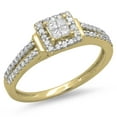 thumbnail image 1 of Dazzlingrock Collection 0.45 Carat (ctw) 14K Princess & Round Cut Diamond Split Shank Bridal Ring 1/2 CT, Yellow Gold, Size 5, 1 of 1