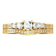 thumbnail image 1 of Dazzlingrock Collection 0.45 Carat (ctw) 18k Round Diamond Ladies 5 Stone Bridal Engagement Ring Matching Band Set, Yellow Gold, Size 9, 1 of 4