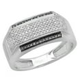 thumbnail image 1 of Dazzlingrock Collection 0.45 Carat (ctw) Round Black & White Diamond Hip Hop Flashy Ring for Men in 10K White Gold, Size 9, 1 of 6