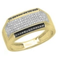 thumbnail image 1 of Dazzlingrock Collection 0.45 Carat (ctw) Round Black & White Diamond Hip Hop Flashy Ring for Men in 18K Yellow Gold, Size 9, 1 of 6