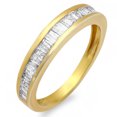 thumbnail image 1 of Dazzlingrock Collection 0.48 Carat (ctw) 18K Yellow Gold Plated Silver Baguette Diamond Stackable Wedding Band 1/2 CT, Size 5, 1 of 1