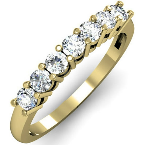 Dazzlingrock Collection 0.50 CT 18K Round White Diamond Ladies Wedding Ring, Yellow Gold, Size 7