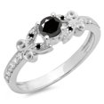 thumbnail image 1 of Dazzlingrock Collection 0.50 Carat (Ctw) 14K Black & White Diamond Bridal Engagement Ring 1/2 CT, White Gold, Size 5, 1 of 1