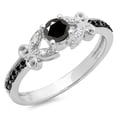 thumbnail image 1 of Dazzlingrock Collection 0.50 Carat (Ctw) 14K Black & White Diamond Bridal Engagement Ring 1/2 CT, White Gold, Size 7.5, 1 of 1