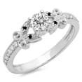 thumbnail image 1 of Dazzlingrock Collection 0.50 Carat (Ctw) 14K Black & White Diamond Bridal Engagement Ring 1/2 CT, White Gold, Size 8, 1 of 1