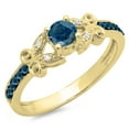 thumbnail image 1 of Dazzlingrock Collection 0.50 Carat (Ctw) 14K Blue & White Diamond Bridal Engagement Ring 1/2 CT, Yellow Gold, Size 10, 1 of 1