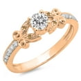 thumbnail image 1 of Dazzlingrock Collection 0.50 Carat (Ctw) 14K Champagne & White Diamond Bridal Engagement Ring 1/2 CT, Rose Gold, Size 5, 1 of 1