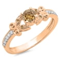 thumbnail image 1 of Dazzlingrock Collection 0.50 Carat (Ctw) 14K Champagne & White Diamond Bridal Engagement Ring 1/2 CT, Rose Gold, Size 6.5, 1 of 1