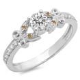 thumbnail image 1 of Dazzlingrock Collection 0.50 Carat (Ctw) 14K Champagne & White Diamond Bridal Engagement Ring 1/2 CT, White Gold, Size 6, 1 of 1