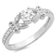 thumbnail image 1 of Dazzlingrock Collection 0.50 Carat (Ctw) 14K White Diamond Ladies Vintage Style Engagement Ring 1/2 CT, White Gold, Size 4, 1 of 4