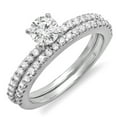 thumbnail image 1 of Dazzlingrock Collection 0.50 Carat (Ctw) 14k Round Diamond Ladies Bridal Semi Mount Engagement Ring with Matching Wedding Band (No Center Stone), White Gold, Size 5.5, 1 of 1