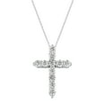 thumbnail image 1 of Dazzlingrock Collection 0.50 Carat Round Lab Grown White Diamond Classic Cross Pendant with 18 inch Silver Chain for Women in 10K Solid White Gold, 1 of 4