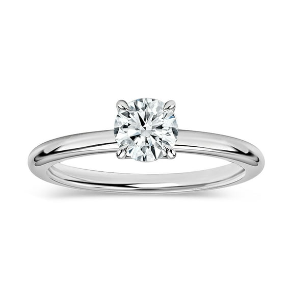 Dazzlingrock Collection 0.50 Cttw Round Lab Grown White Diamond Classic Solitaire Engagement Ring for Her in 10K Solid White Gold, Size 7.5