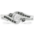 thumbnail image 1 of Dazzlingrock Collection 0.50 Carat (ctw) 10K Black & White Diamond Swirl Bridal Engagement Ring Set 1/2 CT, White Gold, Size 4, 1 of 1