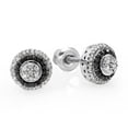 thumbnail image 1 of Dazzlingrock Collection 0.50 Carat (ctw) 10K Black and White Diamond Cluster Earrings 1/2 CT, White Gold, 1 of 1