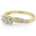 thumbnail image 1 of Dazzlingrock Collection 0.50 Carat (ctw) 10K Princess & Round Diamond 3 Stone Engagement Ring 1/2 CT, Yellow Gold, Size 8, 1 of 3