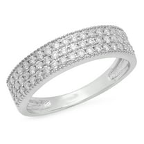 Dazzlingrock Collection 0.50 Carat (ctw) 10K Round White Diamond Ladies Bridal Wedding Band 1/2 CT, White Gold, Size 10