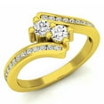 thumbnail image 1 of Dazzlingrock Collection 0.50 Carat (ctw) 10K White Diamond Two Stone Bridal Engagement Ring 1/2 CT, Yellow Gold, Size 9, 1 of 4