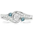 thumbnail image 1 of Dazzlingrock Collection 0.50 Carat (ctw) 10k Round Blue And White Diamond Ladies Swirl Bridal Engagement Ring Matching Band Set 1/2 CT, White Gold, Size 6, 1 of 1