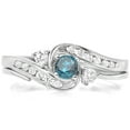 thumbnail image 1 of Dazzlingrock Collection 0.50 Carat (ctw) 10k Round Blue And White Diamond Ladies Swirl Bridal Engagement Ring Matching Band Set 1/2 CT, White Gold, Size 7, 1 of 1